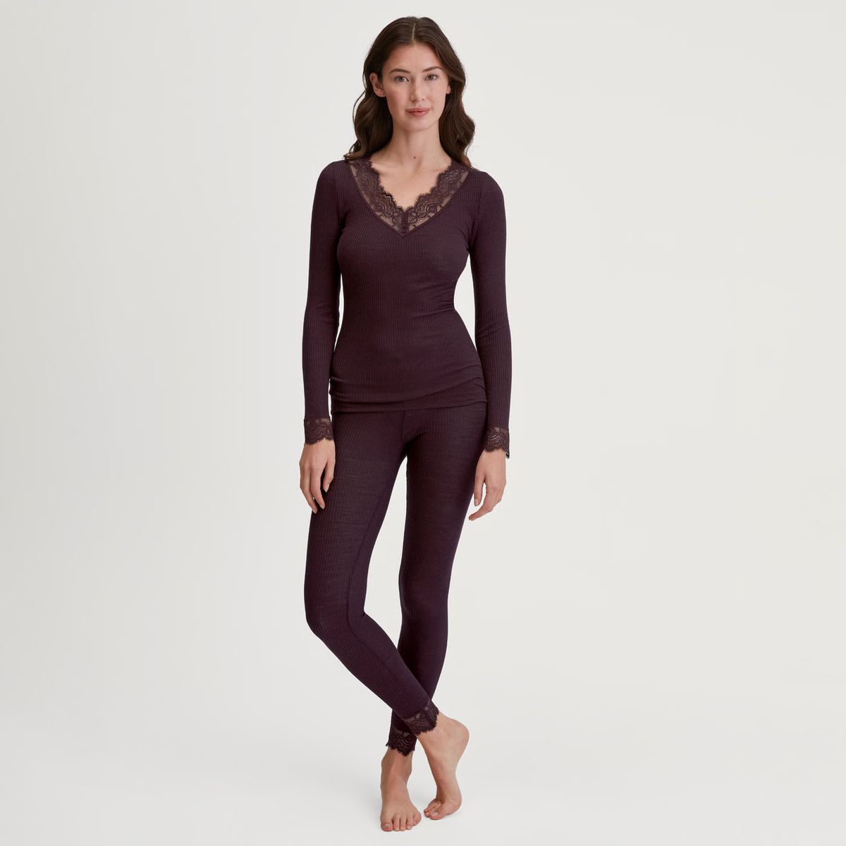Calida Silky Wool Joy Leggings Black Cherry 