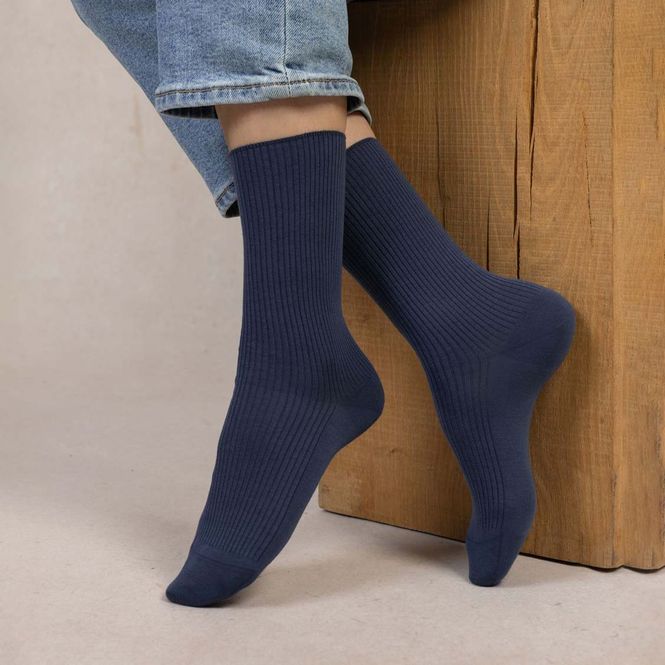 Hovedbilde Bleuforet Ribbed Cotton Socks Jeans